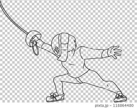 フェンシング　線画 118864480
