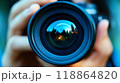Camera lens reflecting nature's beauty 118864820