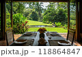 Dining area with nature view 118864847