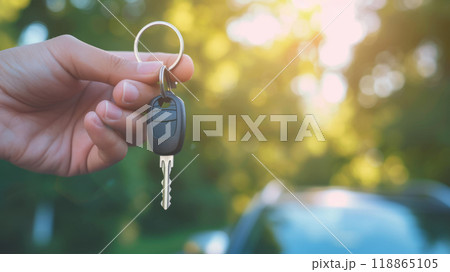 Close-up of a hand holding car keysのイラスト素材 [118865105] - PIXTA