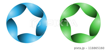 Abstract color circles like eco concept logo or icon. Abstract spiral swirl dynamic optical illusion. 118865160