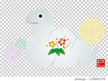 2025 New Year's card, snake year, snake, zodiac ornament 118865576