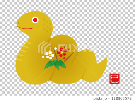 2025 New Year's card, snake year, snake, zodiac ornament 118865578