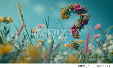 Question mark made from flowers 118865753