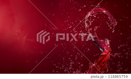 Splashes on a red background Splashes on a red background 118865759
