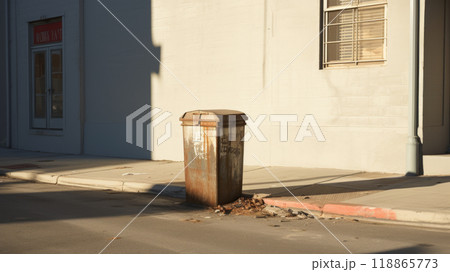 Old rusty trash can 118865773