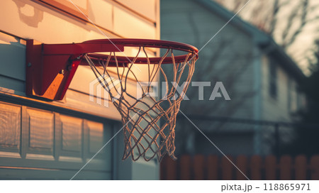 Basketball hoop on the garage 118865971