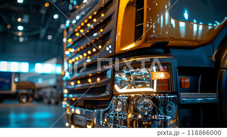 Left front headlight of a new truck. 118866000