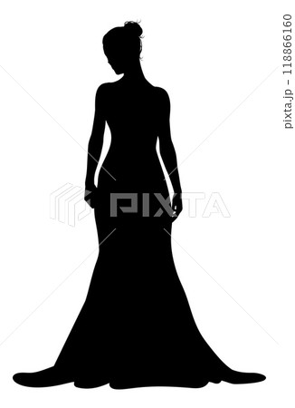 Bride Bridal Wedding Dress Silhouette Woman Design Bride Bridal Wedding Dress Silhouette Woman Design 118866160