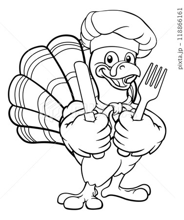 Turkey Thanksgiving Cartoon Bird Christmas Mascot Turkey Thanksgiving Cartoon Bird Christmas Mascot 118866161