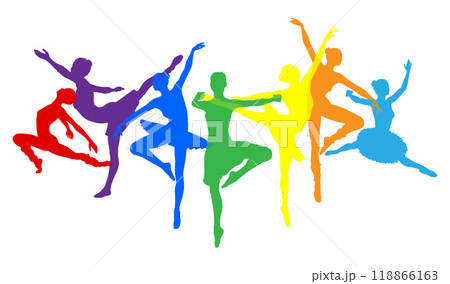 Ballet Dancer Silhouette Dancers Poses Silhouettes 118866163