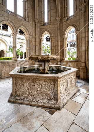 The dining room of Alcobaca monastery, Mosteiro de Santa Maria de Alcobaca at Alcobaca, Portugal 118866233