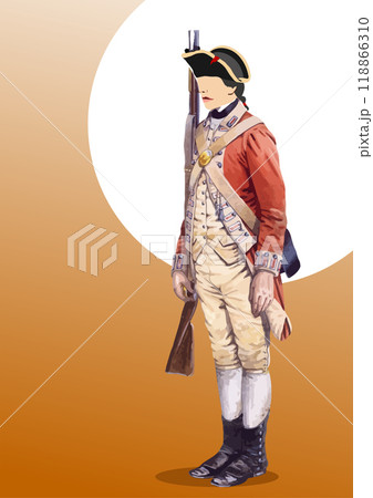 An England officer in military uniform of the 18-19th centuries. 3d hand drawn vector illustration 118866310