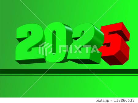 2025 calendar. 3d color illustration 118866535