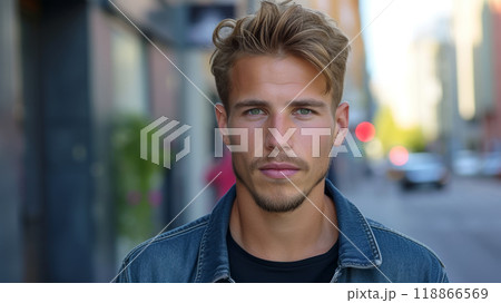 Portrait of a handsome man on a city street 118866569