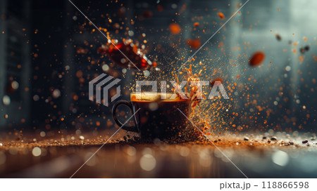 The moment a coffee cup breaks 118866598