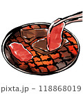 炭火焼肉　手描きイラスト 118868019