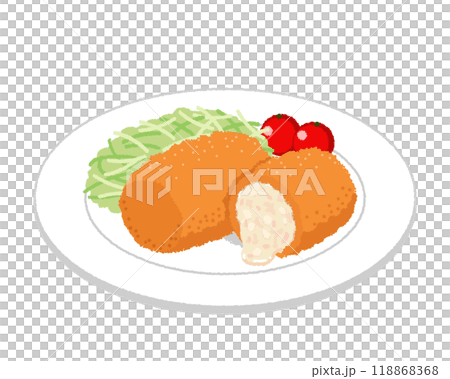 Illustration of crab cream croquette Illustration of crab cream croquette 118868368