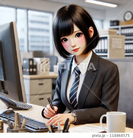 デスクで仕事をする女性 デスクで仕事をする女性 118868575