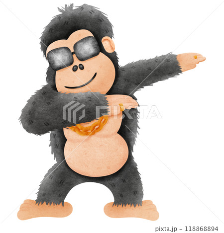 A cartoon gorilla wearing sunglasses and pretending to be dapping 118868894