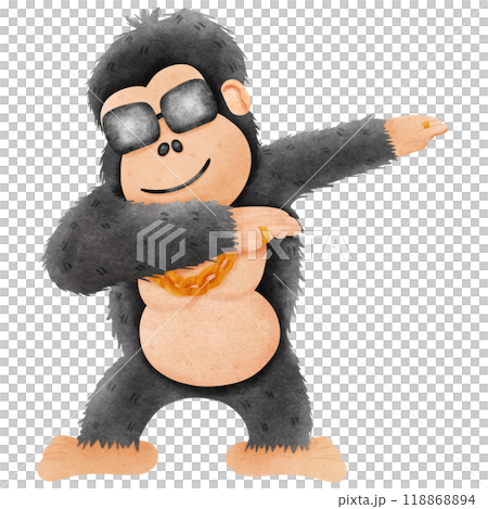 A cartoon gorilla wearing sunglasses and pretending to be dapping 118868894