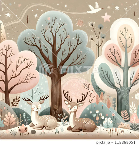 3d deer in forest  118869051