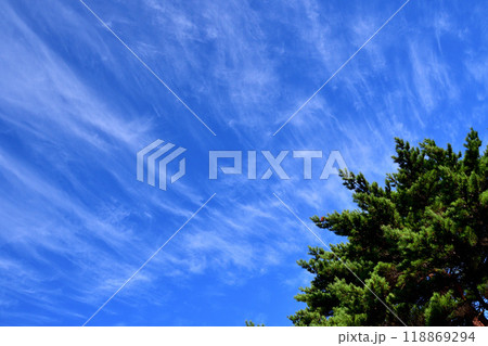 青空と白い雲、秋の雲 青空と白い雲、秋の雲 118869294