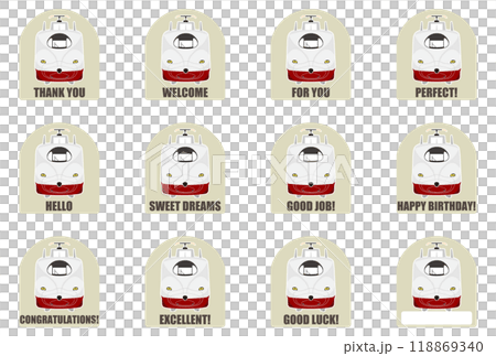 西九州新幹線 かもめ シール風イラスト01 118869340