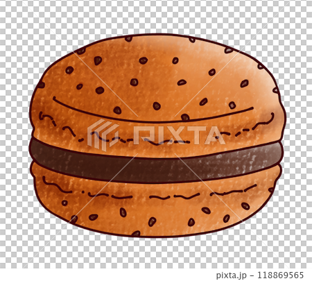 Simple chocolate chip macarons in an analog style 118869565