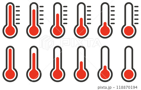 温度計のシンプルなベクターイラストセット 118870194