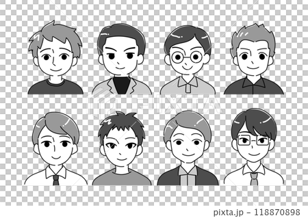 父親のアイコンイラストセット　バストアップ 118870898