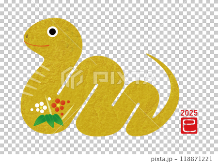 2025年賀状 巳年 へび 干支の置物のイラスト素材 [118871221] - PIXTA