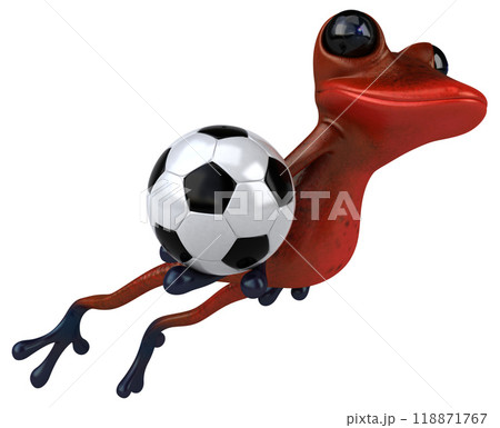 Fun red frog - 3D Illustration 118871767