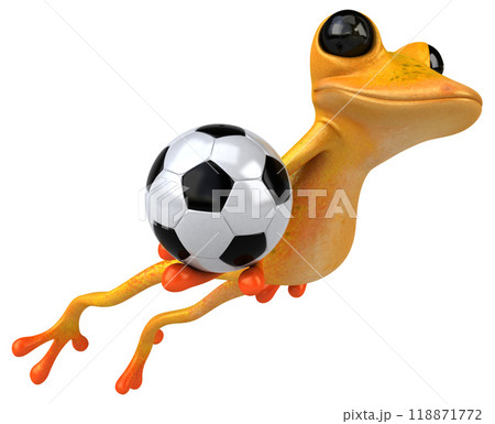 Fun yellow frog - 3D Illustration 118871772