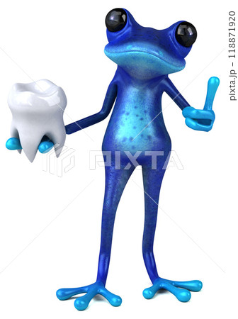 Fun blue frog - 3D Illustration Fun blue frog - 3D Illustration 118871920