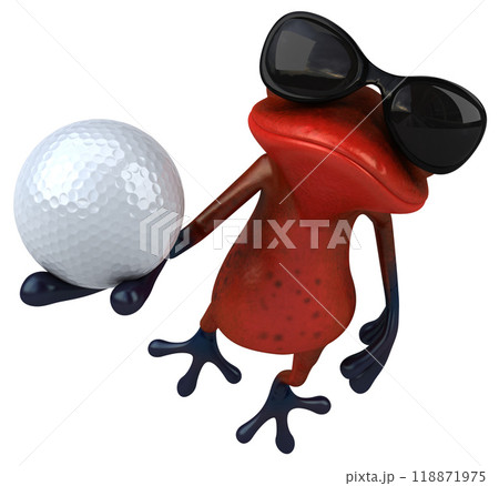 Fun red frog - 3D Illustration 118871975
