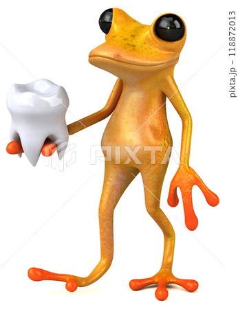 Fun yellow frog - 3D Illustration Fun yellow frog - 3D Illustration 118872013