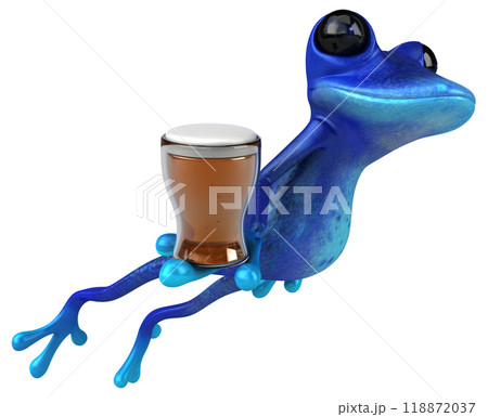 Fun blue frog - 3D Illustration Fun blue frog - 3D Illustration 118872037