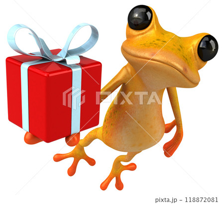 Fun yellow frog - 3D Illustration Fun yellow frog - 3D Illustration 118872081