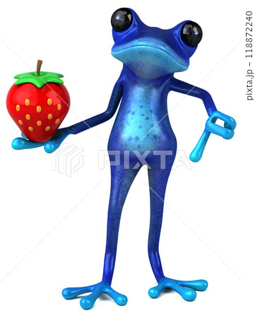 Fun blue frog - 3D Illustration Fun blue frog - 3D Illustration 118872240