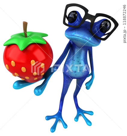 Fun blue frog - 3D Illustration Fun blue frog - 3D Illustration 118872246
