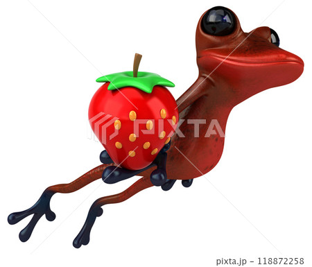 Fun red frog - 3D Illustration 118872258