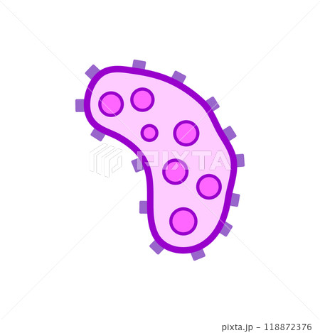 Bacterium icon on white. 118872376