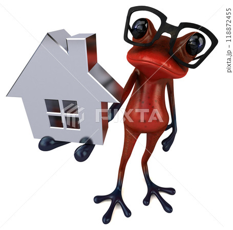 Fun red frog - 3D Illustration Fun red frog - 3D Illustration 118872455