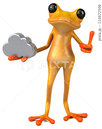 Fun yellow frog - 3D Illustration 118872506