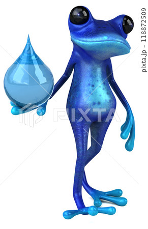 Fun blue frog - 3D Illustration Fun blue frog - 3D Illustration 118872509