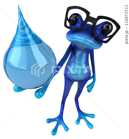 Fun blue frog - 3D Illustration 118872511