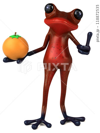 Fun red frog - 3D Illustration Fun red frog - 3D Illustration 118872535