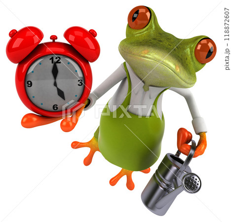 Fun frog gardener - 3D Illustration 118872607