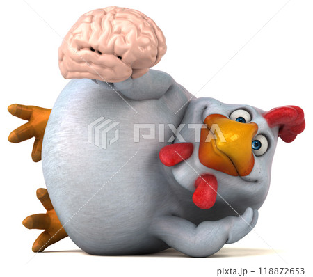 Fun chicken - 3D Illustration 118872653